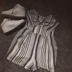 Summer Blue & White Romper